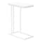 Monarch Specialties Accent Table, C-shaped, End, Side, Snack, Living Room, Bedroom, White Laminate, White Metal I 3468 - alternate 1